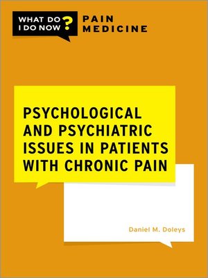 cover image of Psychological and Psychiatric Issues in Patients with Chronic Pain
